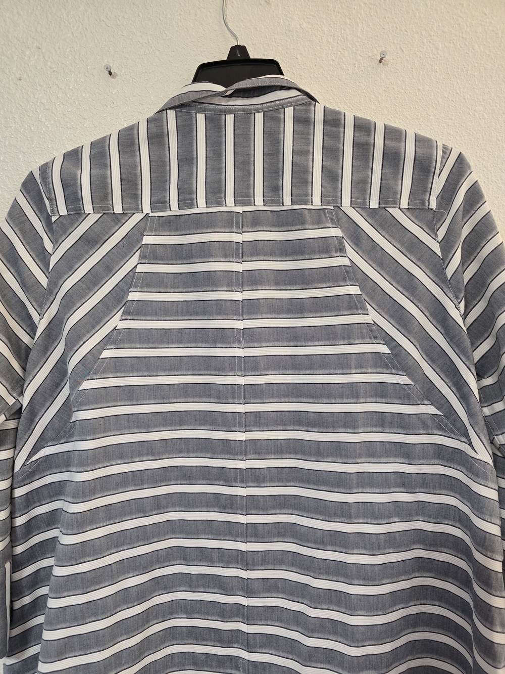John Mark Blue and White Striped Button Shirt - Picture 10 of 13